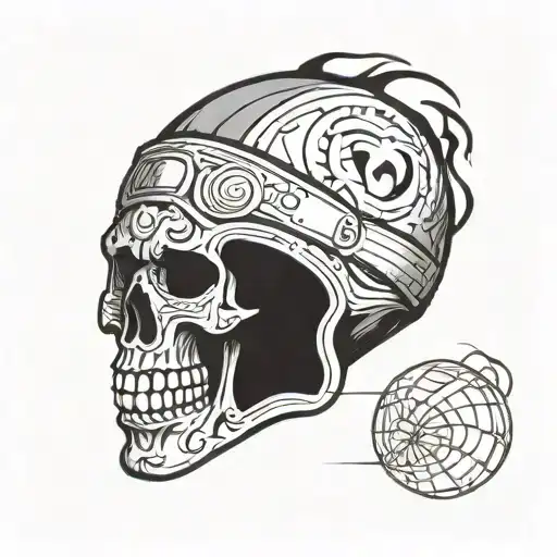 A Traditional Mexican Skull Wearing A Basketball Jersey