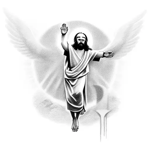 Jesus Christ With Dove And Moon