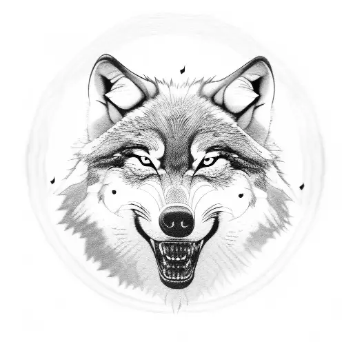 A Majestic Wolf Howling At A Moon Made Of Musical Notes