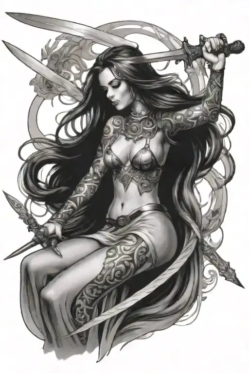 Goddess Galaida Long Hair Sword In Bra