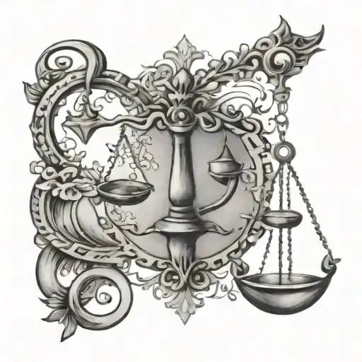 Tattoo Of Libra And Pisces Symbol