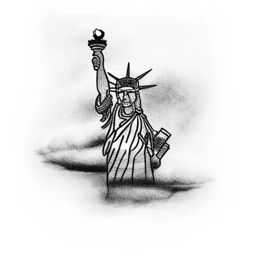 Cloud Sleeve With Statue Of Liberty