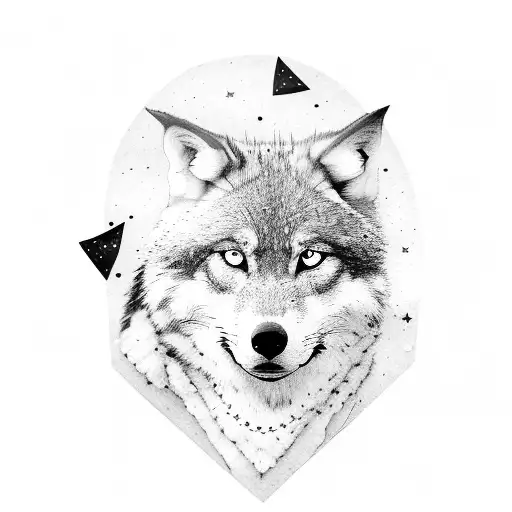 Lone Wolf Looking At Stars