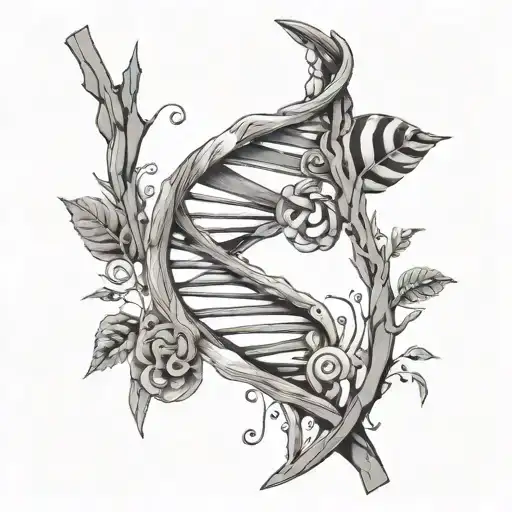 Dna Helix Starts From Ash And Goes To Wood Stems