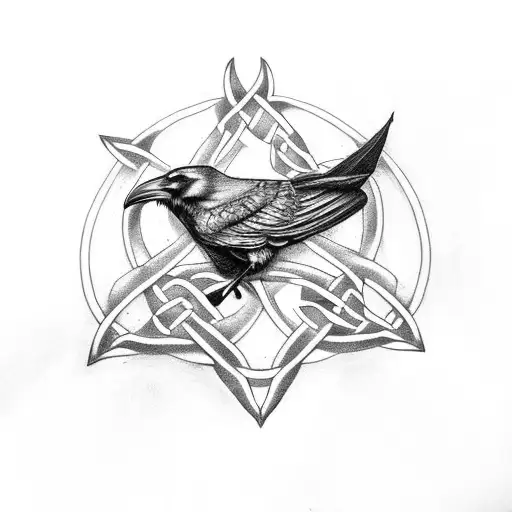 Raven With Celtic Knotwork