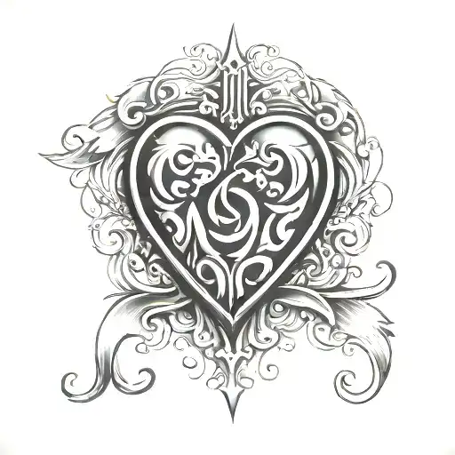 Heart Shape Roman Numeral