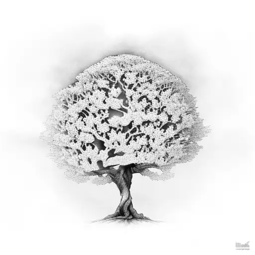 Irish Tree Of Life And Many Flowers