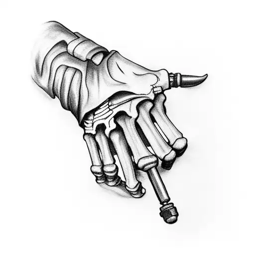 Skeleton Hand With Car Tool
