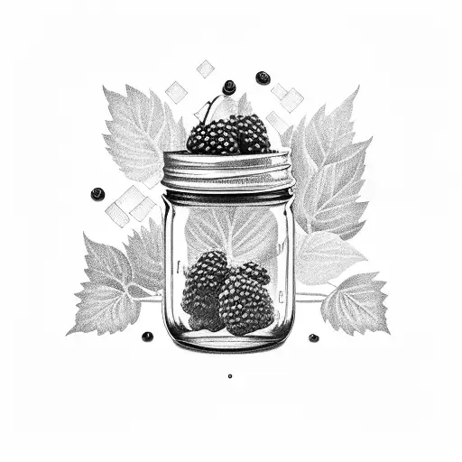 Mason Jar Of Black Berry Jam