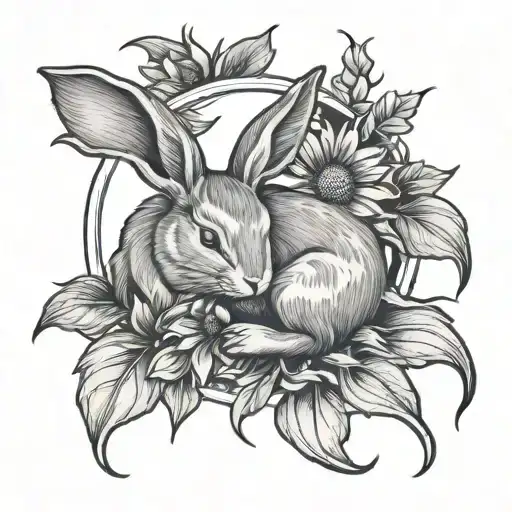 Sunflower Moon Sleeping Bunny Holding