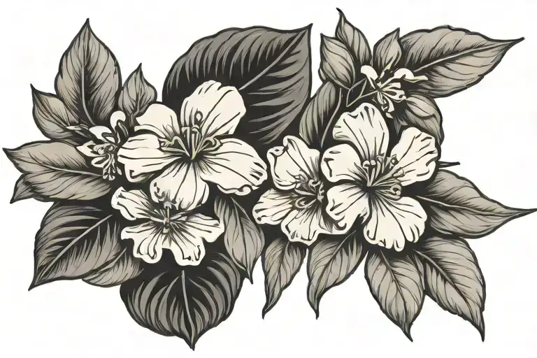 Olive Branch Intertwined With African Violets