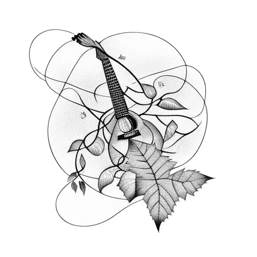 Guitar With Vines And Leaves
