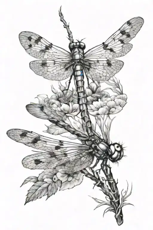 Dragonfly In The Night Scene