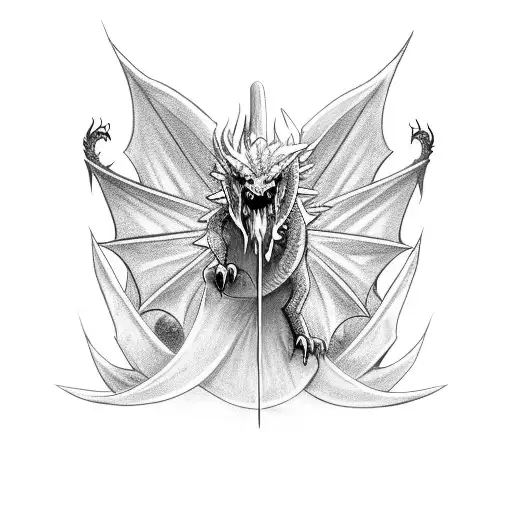 Harry Potter Dragon Flying Straight Up Open Wings Long Tail