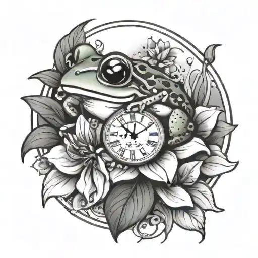 Frog Flower Clock