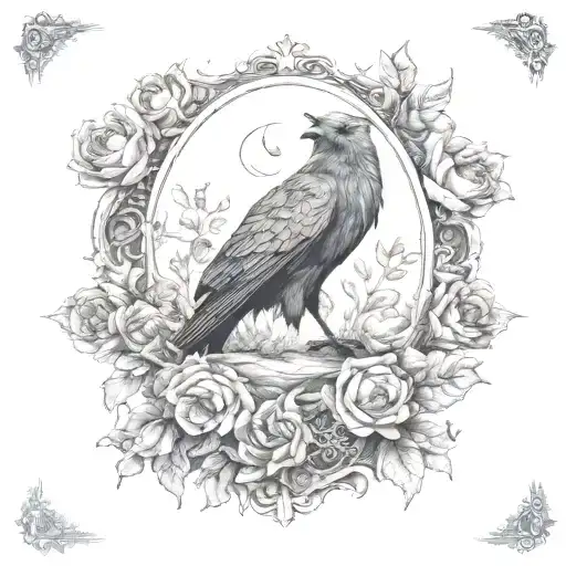 A Gothic-inspired Tarot Card Featuring A Horror-themed Garden