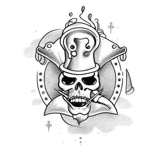 Adventure Chef With Pirate Ship Diving On Coffee