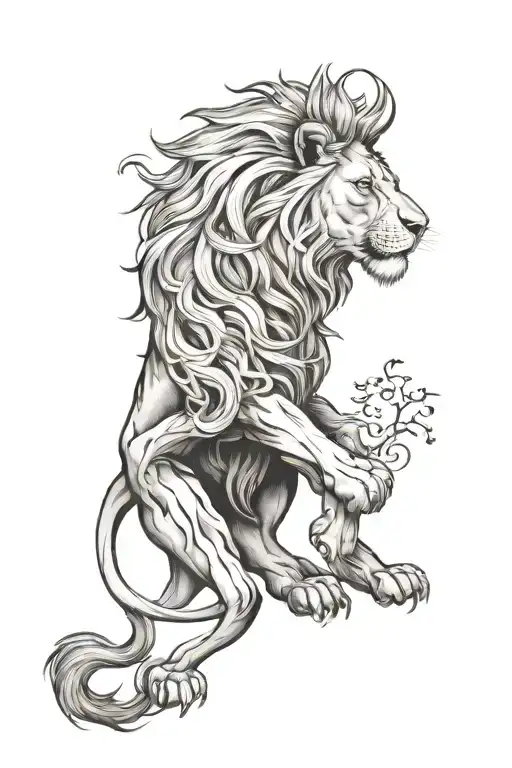 Fierce Standing Lion