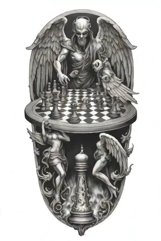 Angel And Demon Chess Board