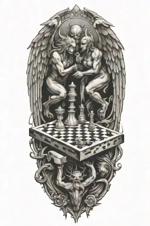Angel And Demon Chess Board