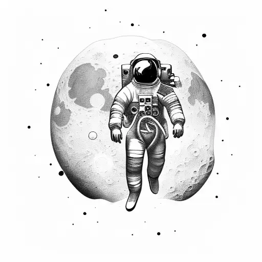Astronaut On The Moon Sitting