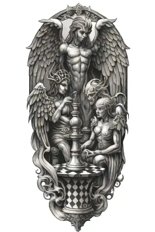 Angel And Demon Chess Board