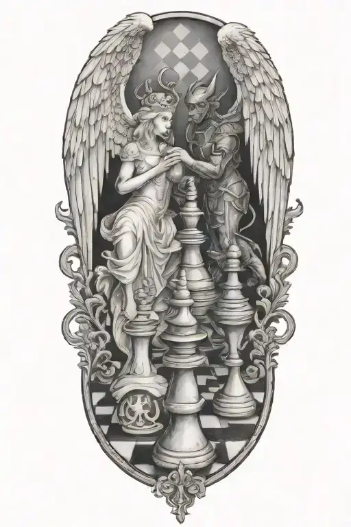 Angel And Demon Chess Board