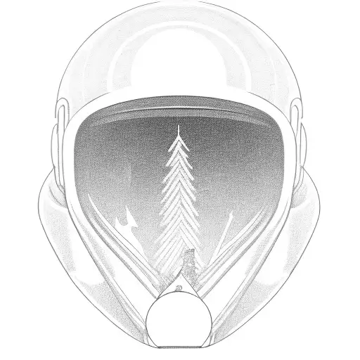 Biker On Motorcycle With Astronaut Helmet