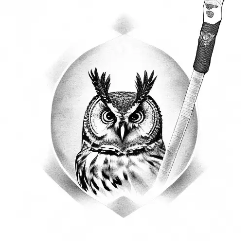 Owl With Hockeystick