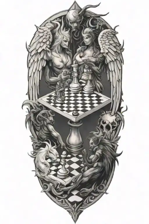 Angel And Demon Chess Board