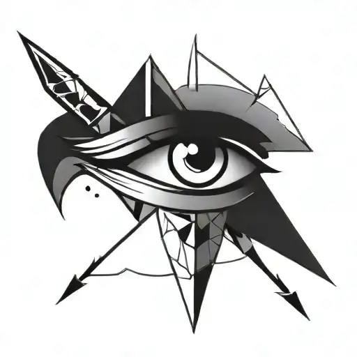 A Minimalist Dagger Eye Design With Geometric Shapes And Clean Lines