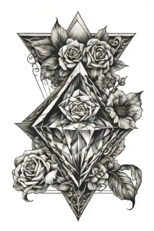 Hands In The Middle Of A Diamond Within The Diamond S H And Myrtle Flowers