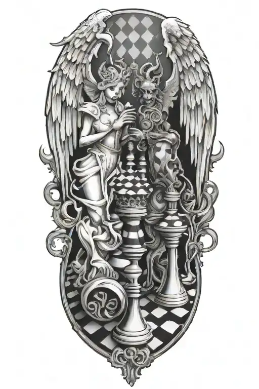 Angel And Demon Chess Board