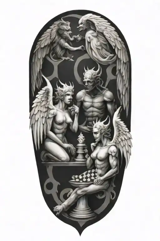 Angel And Demon Chess Board