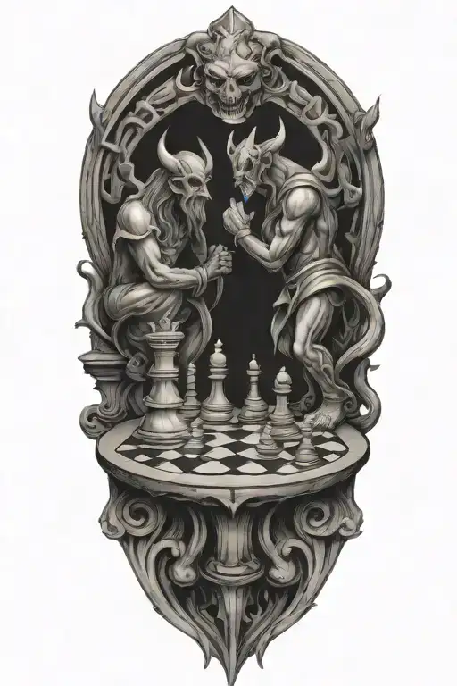God And Devil Chess Board