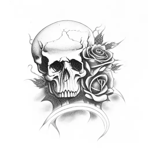 Book Of Death With Blank Pages To Write Names And Dates Skulls Withered Roses