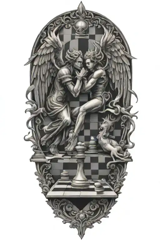 Angel And Demon Chess Board