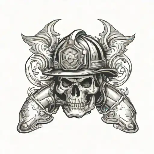 Firefighter With Skull