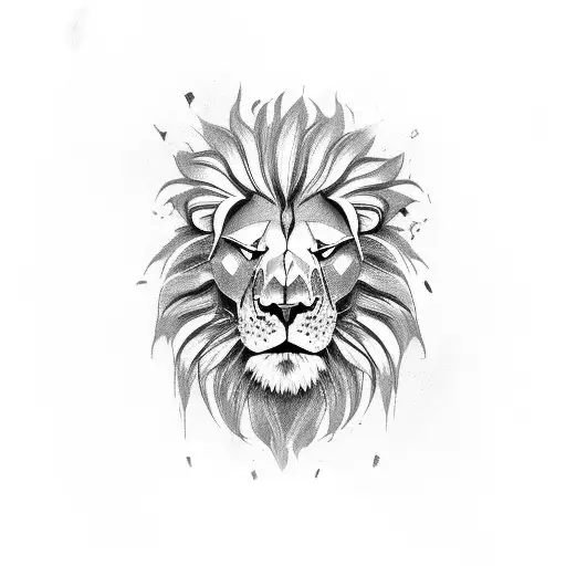 Human Skull Lion Head Mix