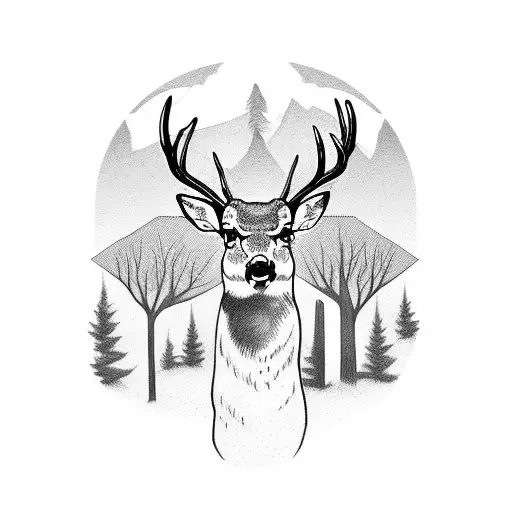 Deer Trees Camping Cross