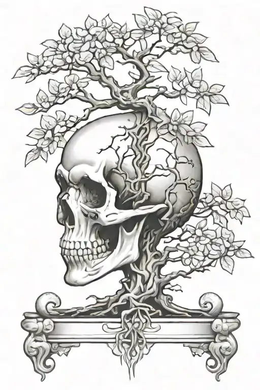Bonsai Growing Out Of Skull