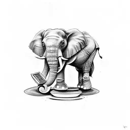 A Sketch Of An Elephant Inside A Broken Porcelain Vase