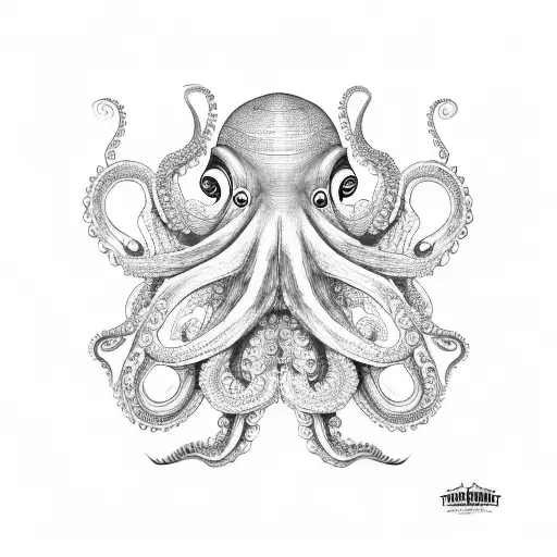 A Trippy Octopus Dj Mixing Music On Turntables