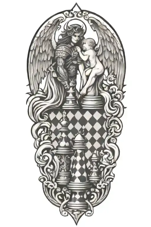 Angel And Demon Chess Board