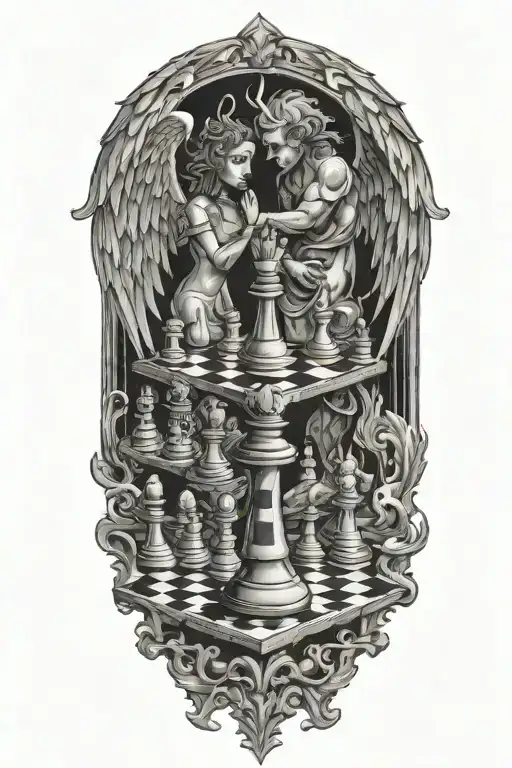 Angel And Demon Chess Board