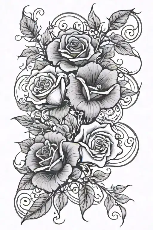 Morning Glory And Roses Vine Wrapping