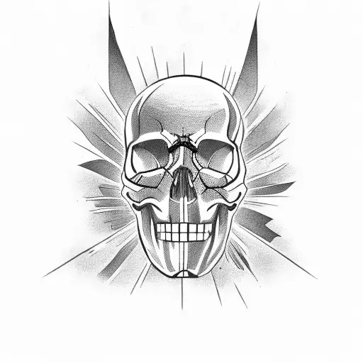 Skull Riding A Bike With Flame Hair