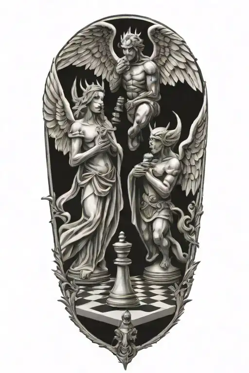 Angel And Demon Chess Board