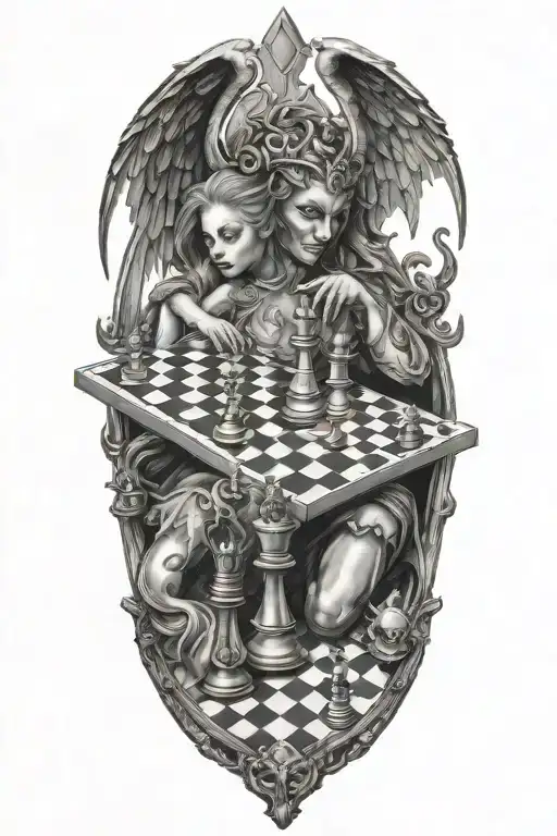 Angel And Demon Chess Board