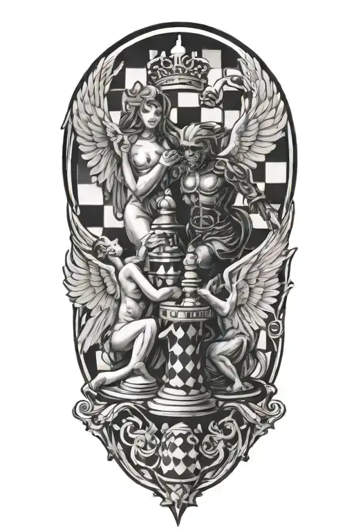 Angel And Demon Chess Board